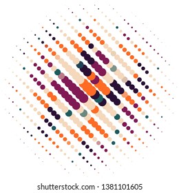Geometric colorful vector background. Abstract halftone illustration pattern. Vintage texture