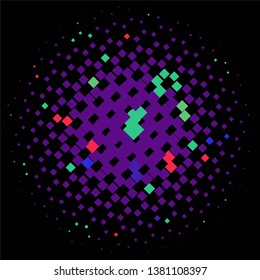 Geometric colorful vector background. Abstract halftone illustration pattern. Vintage texture