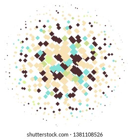Geometric colorful vector background. Abstract halftone illustration pattern. Vintage texture