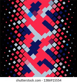 Geometric colorful vector background. Abstract halftone illustration pattern. Vintage texture
