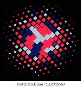 Geometric colorful vector background. Abstract halftone illustration pattern. Vintage texture

