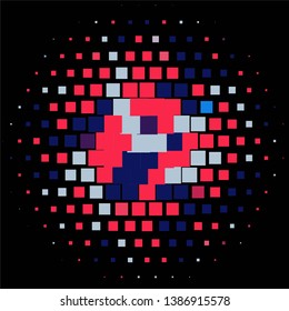 Geometric colorful vector background. Abstract halftone illustration pattern. Vintage texture
