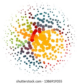 Geometric colorful vector background. Abstract halftone illustration pattern. Vintage texture
