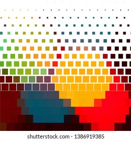 Geometric colorful vector background. Abstract halftone illustration pattern. Vintage texture
