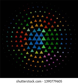 Geometric colorful vector background. Abstract halftone illustration pattern. Vintage texture