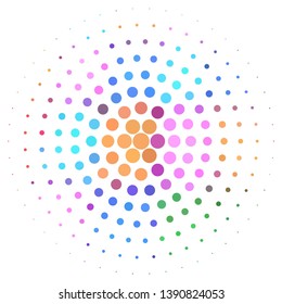 Geometric colorful vector background. Abstract halftone illustration pattern. Vintage texture