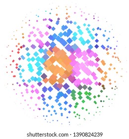 Geometric colorful vector background. Abstract halftone illustration pattern. Vintage texture