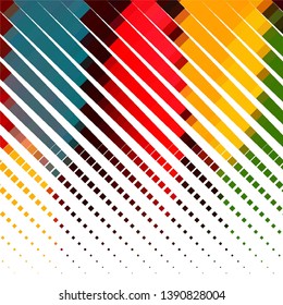 Geometric colorful vector background. Abstract halftone illustration pattern. Vintage texture
