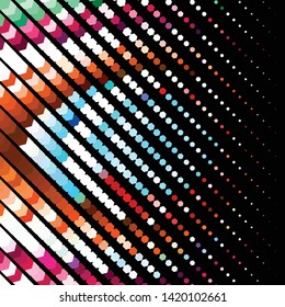 Geometric colorful vector background. Abstract halftone illustration pattern. Vintage texture
