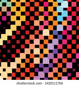 Geometric colorful vector background. Abstract halftone illustration pattern. Vintage texture
