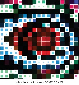 Geometric colorful vector background. Abstract halftone illustration pattern. Vintage texture