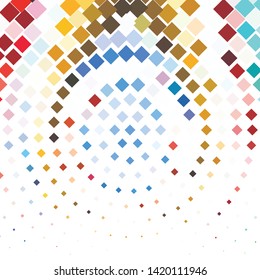 Geometric colorful vector background. Abstract halftone illustration pattern. Vintage texture