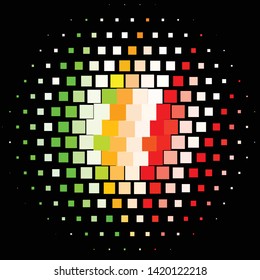 Geometric colorful vector background. Abstract halftone illustration pattern. Vintage texture