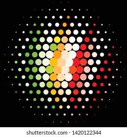 Geometric colorful vector background. Abstract halftone illustration pattern. Vintage texture
