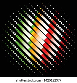 Geometric colorful vector background. Abstract halftone illustration pattern. Vintage texture