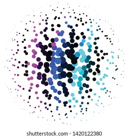 Geometric colorful vector background. Abstract halftone illustration pattern. Vintage texture