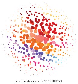 Geometric colorful vector background. Abstract halftone illustration pattern. Vintage texture