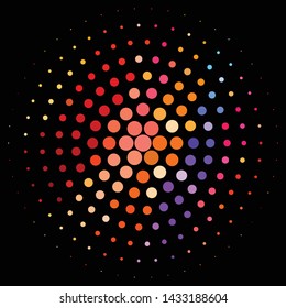 Geometric colorful vector background. Abstract halftone illustration pattern. Vintage texture