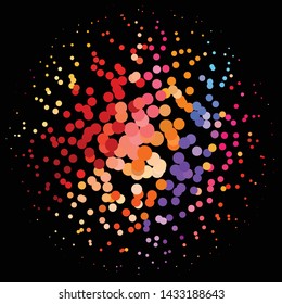 Geometric colorful vector background. Abstract halftone illustration pattern. Vintage texture