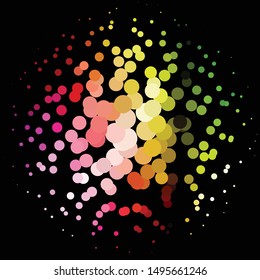 Geometric colorful vector background. Abstract halftone illustration pattern. Vintage texture