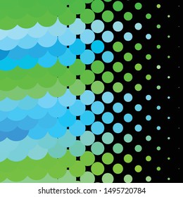 Geometric colorful vector background. Abstract halftone illustration pattern. Vintage texture