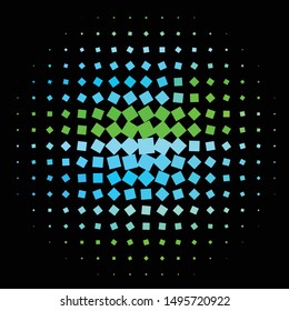 Geometric colorful vector background. Abstract halftone illustration pattern. Vintage texture