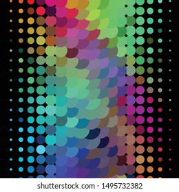 Geometric colorful vector background. Abstract halftone illustration pattern. Vintage texture
