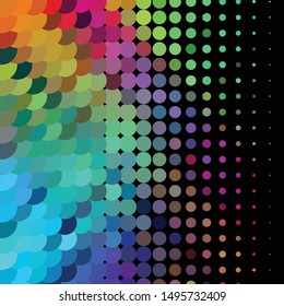 Geometric colorful vector background. Abstract halftone illustration pattern. Vintage texture