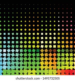 Geometric colorful vector background. Abstract halftone illustration pattern. Vintage texture