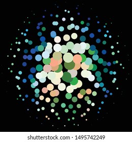 Geometric colorful vector background. Abstract halftone illustration pattern. Vintage texture