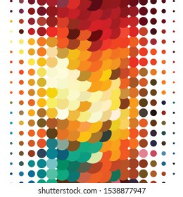 Geometric colorful vector background. Abstract halftone illustration pattern. Vintage texture