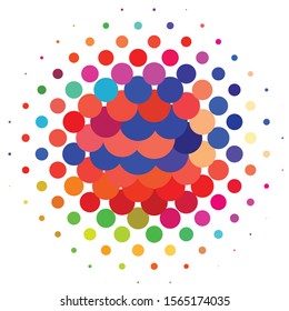 Geometric colorful vector background. Abstract halftone illustration pattern. Vintage texture
