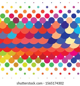 Geometric colorful vector background. Abstract halftone illustration pattern. Vintage texture