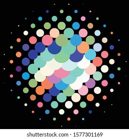Geometric colorful vector background. Abstract halftone illustration pattern. Vintage texture