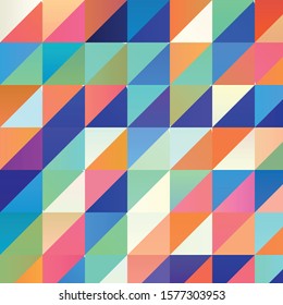 Geometric colorful vector background. Abstract halftone illustration pattern. Vintage texture