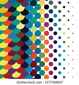 Geometric colorful vector background. Abstract halftone illustration pattern. Vintage texture