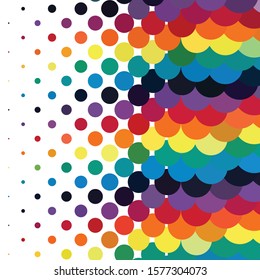 Geometric colorful vector background. Abstract halftone illustration pattern. Vintage texture