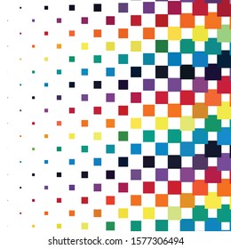 Geometric colorful vector background. Abstract halftone illustration pattern. Vintage texture