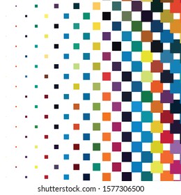 Geometric colorful vector background. Abstract halftone illustration pattern. Vintage texture