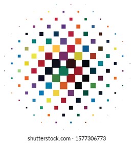Geometric colorful vector background. Abstract halftone illustration pattern. Vintage texture