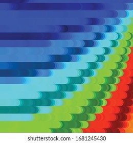 Geometrischer, bunter Vektorhintergrund. Abstraktes Halftone-Illustrationsmuster. Vintage-Textur