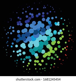 Geometric colorful vector background. Abstract halftone illustration pattern. Vintage texture