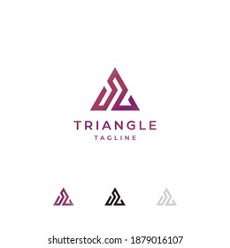 Geometric colorfull triangle letter A vector design logo.  