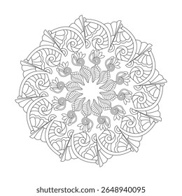 Geometric coloring book mandala page. Easy Mandala Coloring Book Pages for Adults to Relax, Experiences Give Relief. Resizeable Vector File