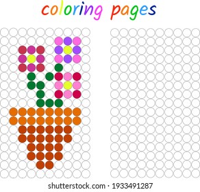 geometric coloring flowers in a pot
