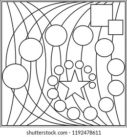 Geometric Coloring Page Geometric Shape Outline Stock Vector (Royalty ...