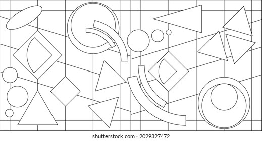 Geometric Coloring Page Geometric Shape Outline Stock Vector (Royalty ...