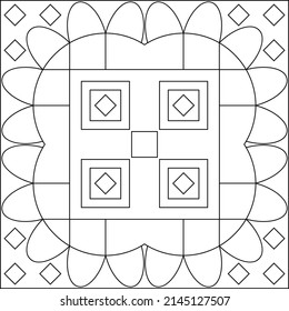 Geometric Coloring Page Geometric Shape Outline Stock Vector (Royalty ...