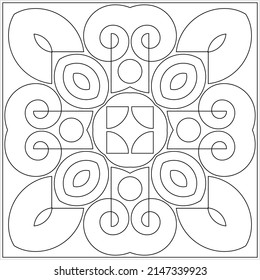 Geometric Coloring Page, Geometric Shape Outline, Geometry, Activity Sheet Vector Art Illustration