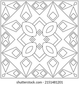 Geometric Coloring Page Geometric Shape Outline Stock Vector (Royalty ...